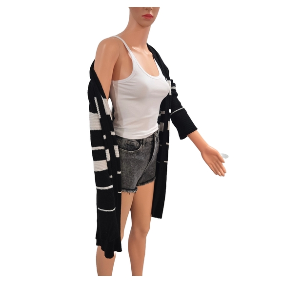 Calvin Klein Black and White Cardigan Sweater - Picture 6 of 9